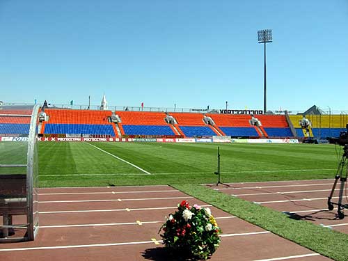 Limbering up of football players razminka futbolistov